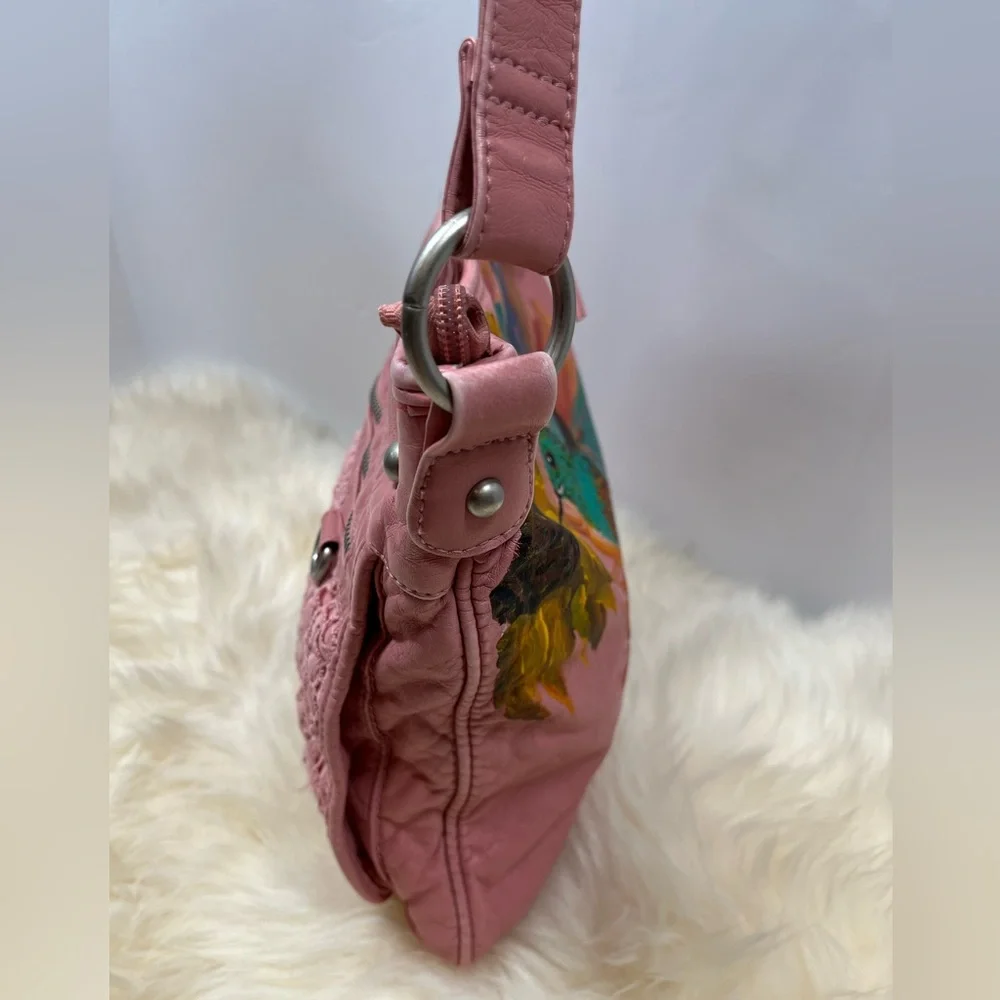 Hand Painted  Vegan leather Crossbody Bag Unbranded - Picture 4 of 13